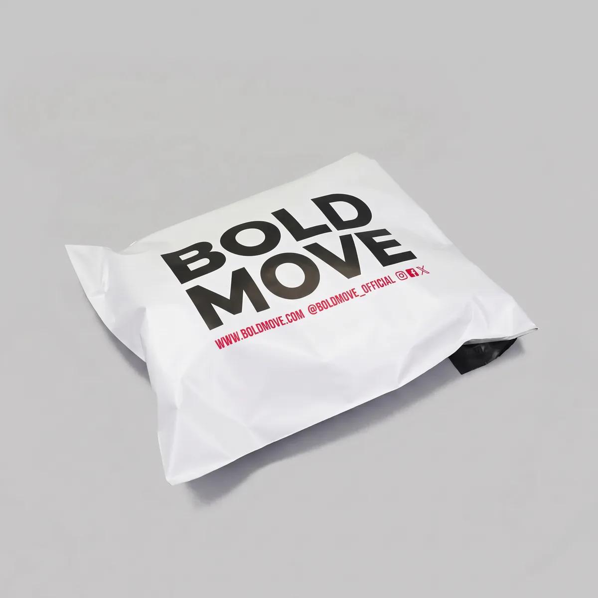 Poly mailer mockup with the customer's logo